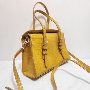 Zara yellow crocodile crossbody purse